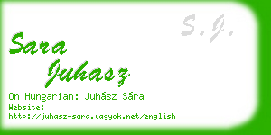 sara juhasz business card